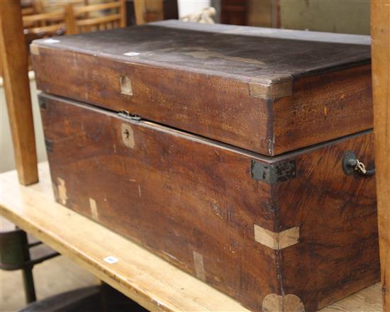 A camphorwood campaign chest W.96cm